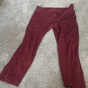 Burgundy DKNT Wide-Leg Dress Pants